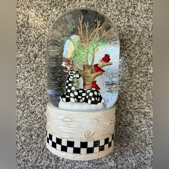 MacKenzie Childs Farmhouse Deer Snow Globe - Picture 2 of 5